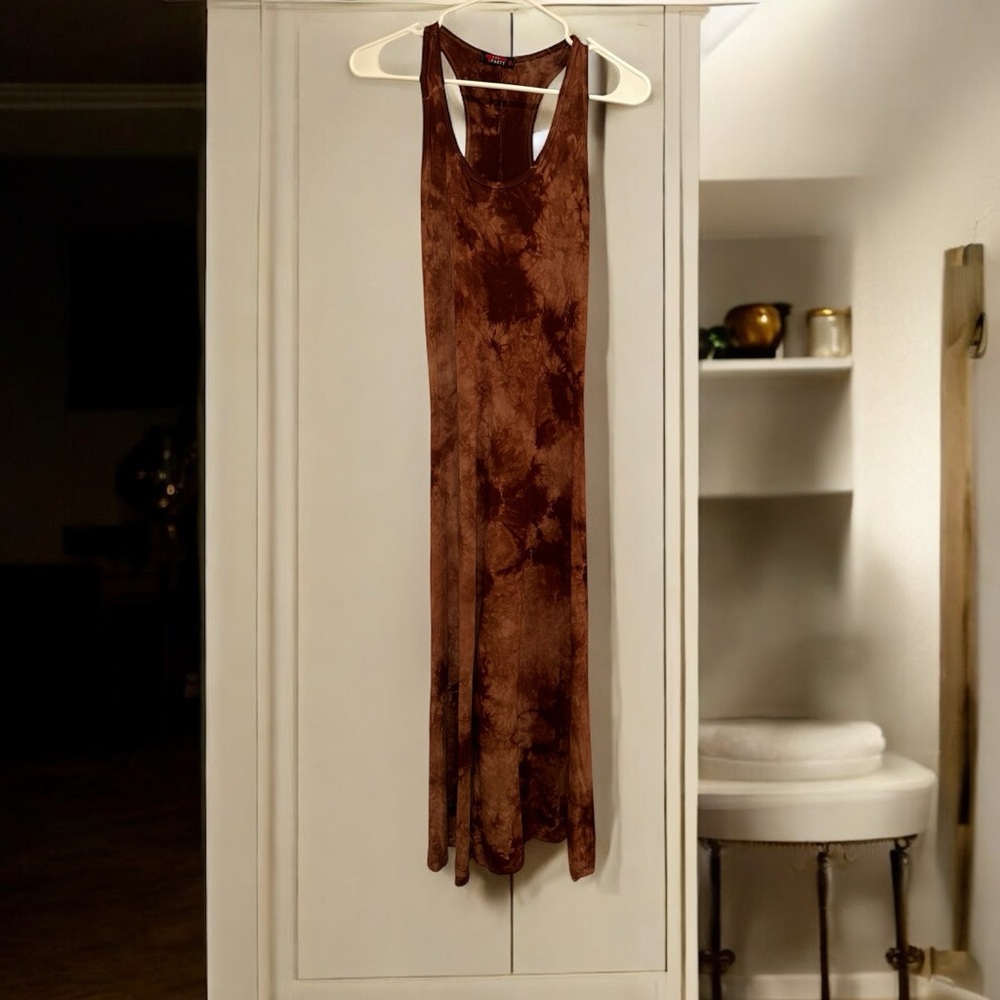 Mocha tie dye maxi dress